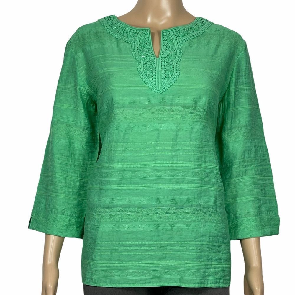 Alfred Dunner Mint Green Women's Blouse - Picture 2 of 14